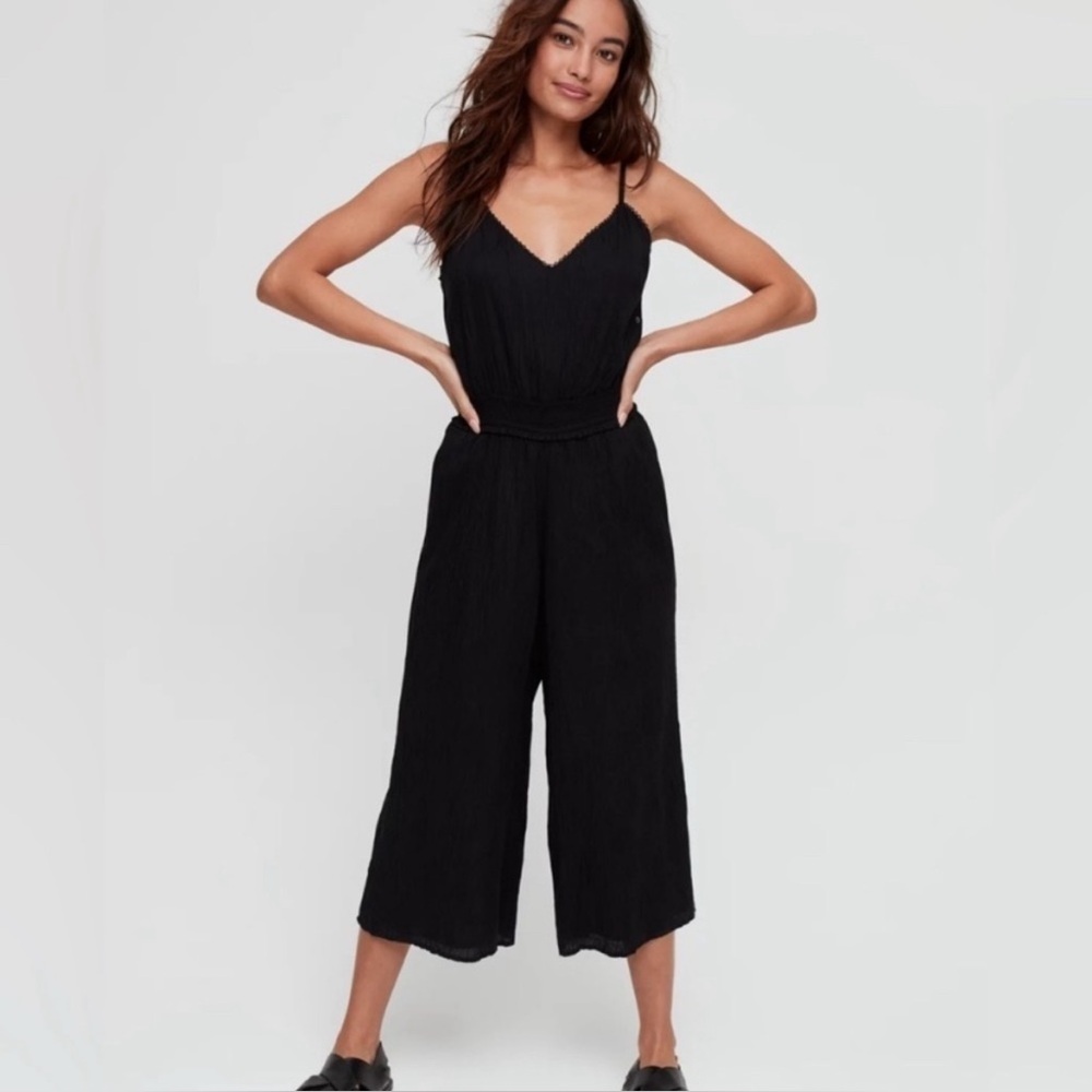 Aritzia Wilfred Irene jumpsuit la boheme, black, modal, size XXS